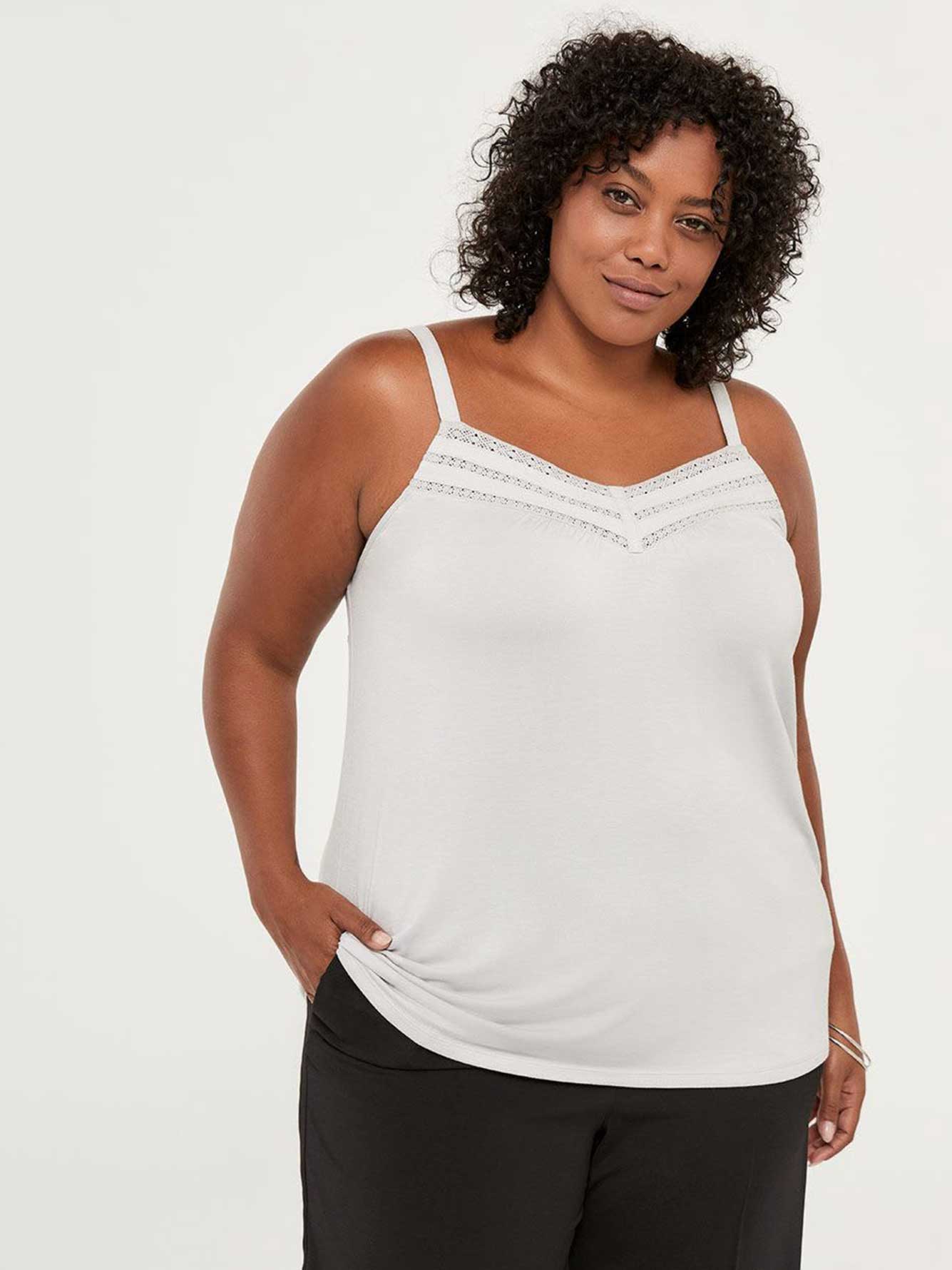 Knit Camisole with Crochet In Every Story Penningtons