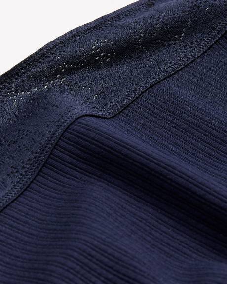 Culotte cheeky côtelée bleue avec bande de taille en dentelle - ti Voglio