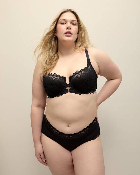 Soutien-gorge non doublé à fermeture avant avec dentelle – Déesse Collection