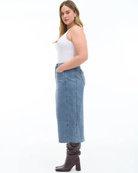Responsible, Curvy Midi Denim Skirt - Addition Elle