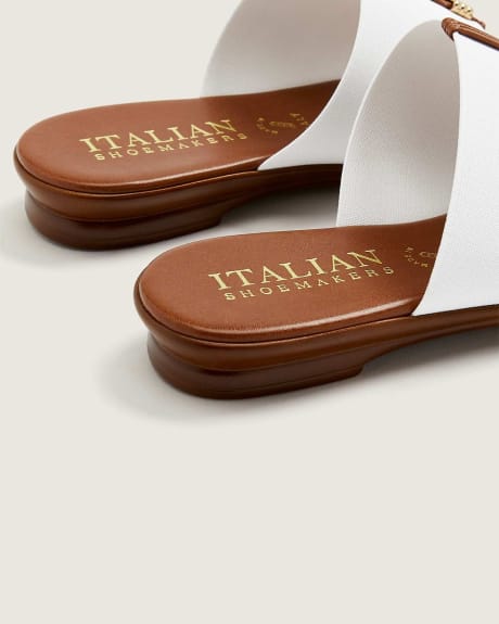 Sandales à bride en T, pied large - Italian Shoemakers