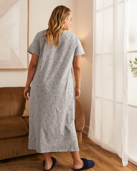 Printed Short-Sleeve Long Sleepshirt - tiVOGLIO