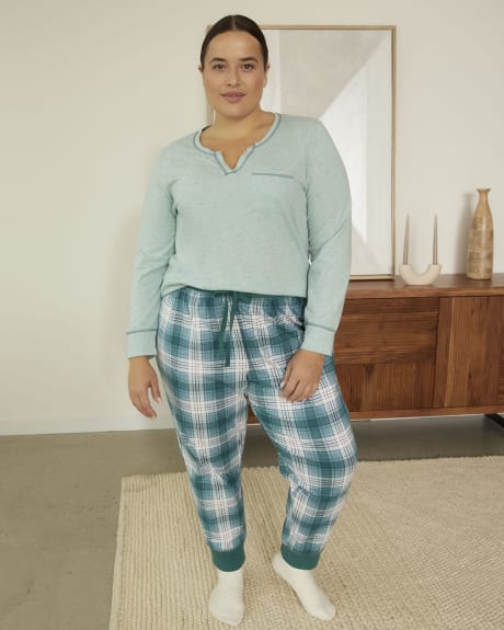 Heather Pyjama Top with Chest Pocket - ti Voglio