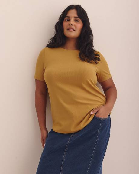 Responsible, Modern-Fit Ribbed Knit Tee - Addition Elle