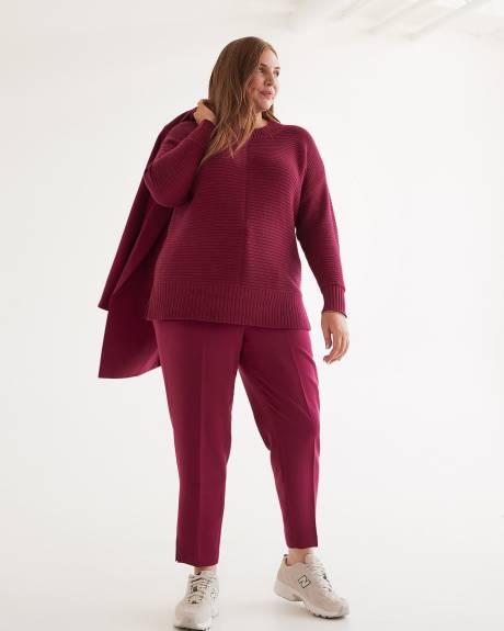 Cotton Sweater with Ottoman Stitches
