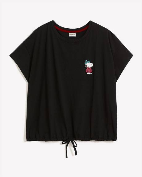 T-shirt de pyjama noir à manches courtes de Snoopy - ti Voglio
