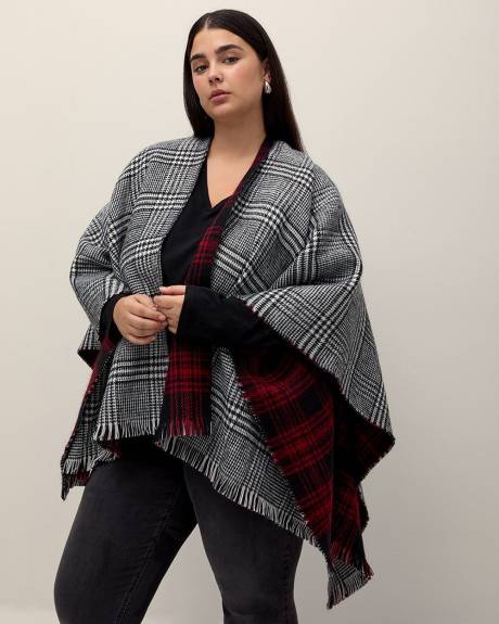 Reversible Prince of Wales Plaid Cape