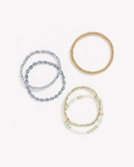 Assorted Stretch Beaded Bracelets, Set of 5