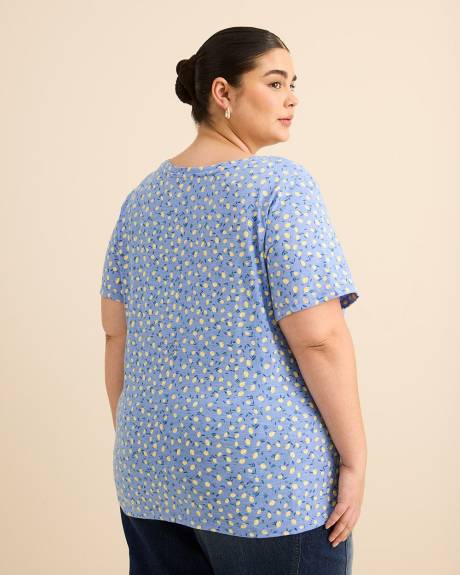 T-shirt imprim&eacute; &agrave; col rond, coupe curvy - Essentiels PENN.