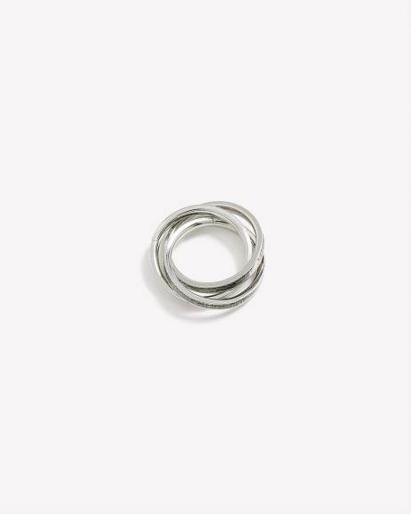 Bague torsadée ornée de papier scintillant coloré