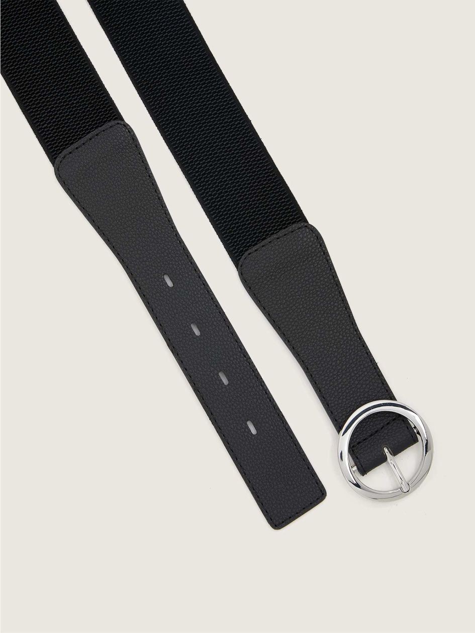 Wide Elastic Belt With Round Buckle - Addition Elle