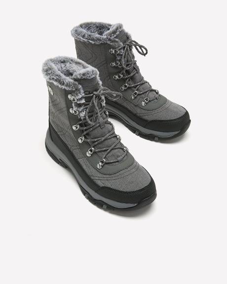 Wide Width, Lace-Up Hiking Boots with Faux Fur - Skechers