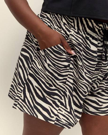 Responsible, Zebra-Print Pull-On Bermuda Short - Active Zone