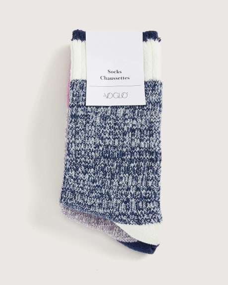 Chaussettes en tricot multicolores, 2 paires - tiVOGLIO