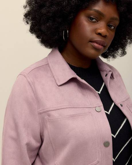 Faux Suede Buttoned Down Shacket