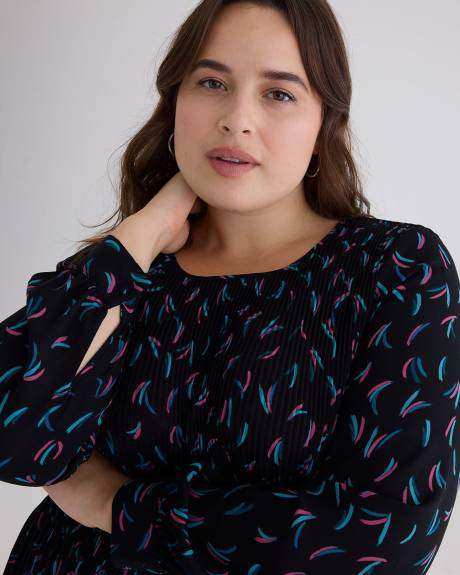 Responsible, Pleated A-Line Blouse