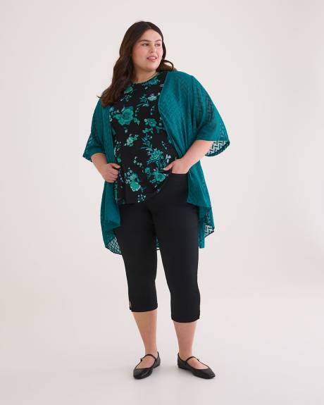 Tunique kimono unie en jacquard tissé