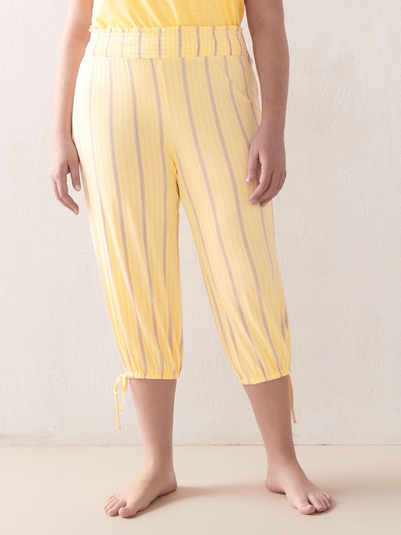Striped Capri Pajama Pants - Addition Elle | Penningtons