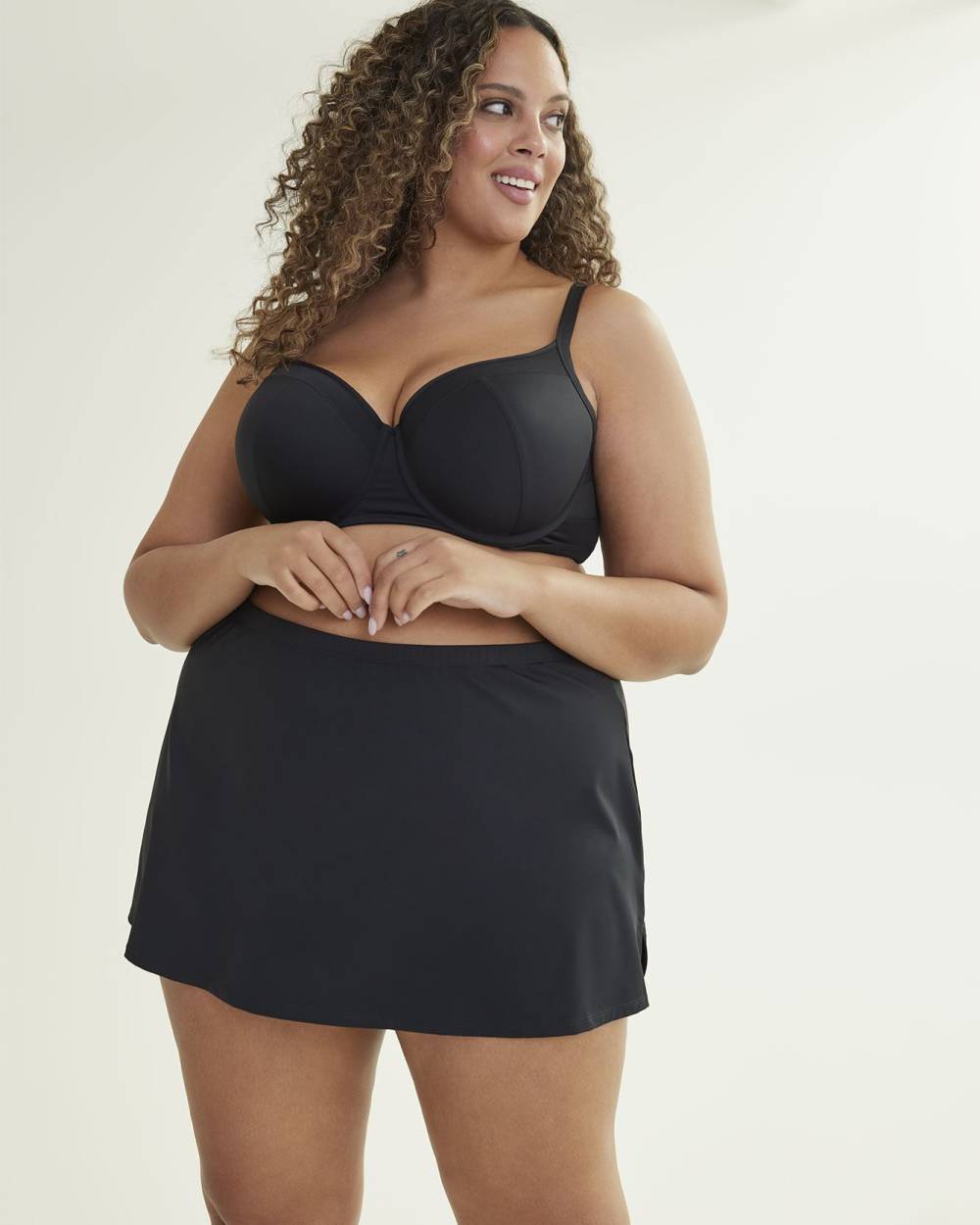 Black plus size swim skirt outlet