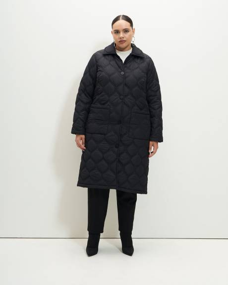 Responsible, Long Black Quilted Jacket - Addition Elle
