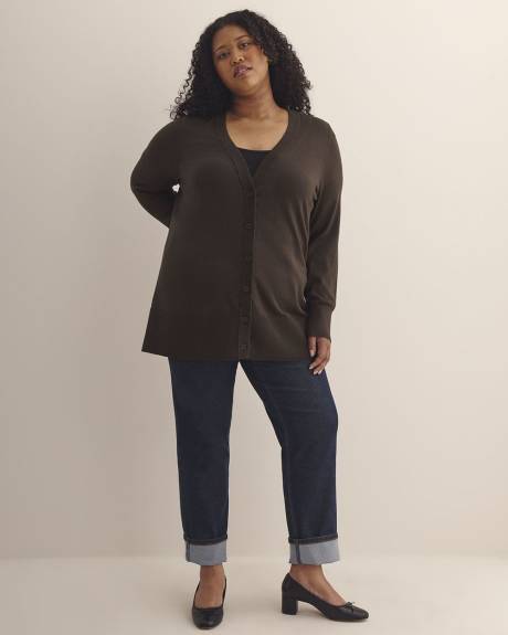 Responsible, Cotton-Blend Tunic Cardigan