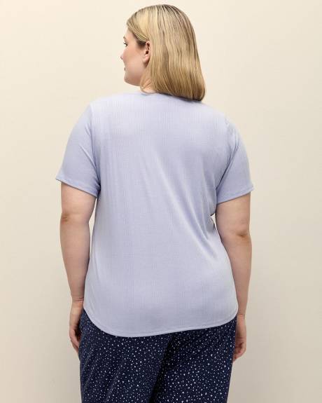 Round Neck Henley Pajama Top - ti Voglio
