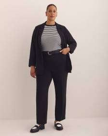 Pantalon de ville noir à jambe droite