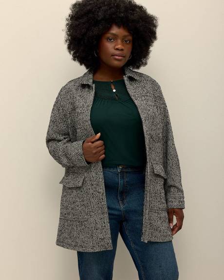 Black and White Tweed Shacket