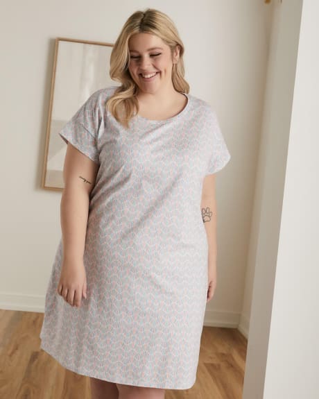 Chemise de nuit à manches courtes et imprimé