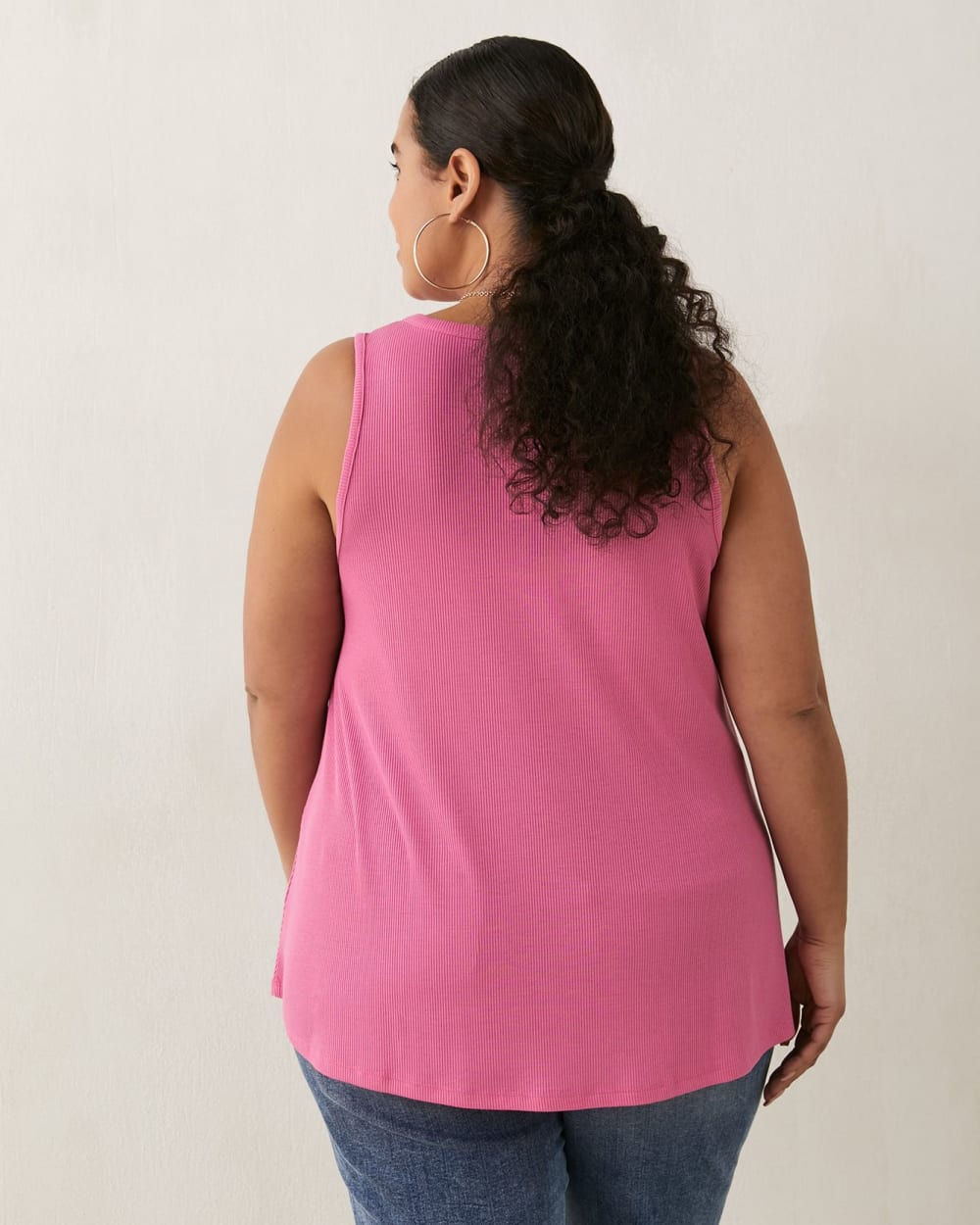Ribbed Tank Top with Decorative Placket - In Every Story