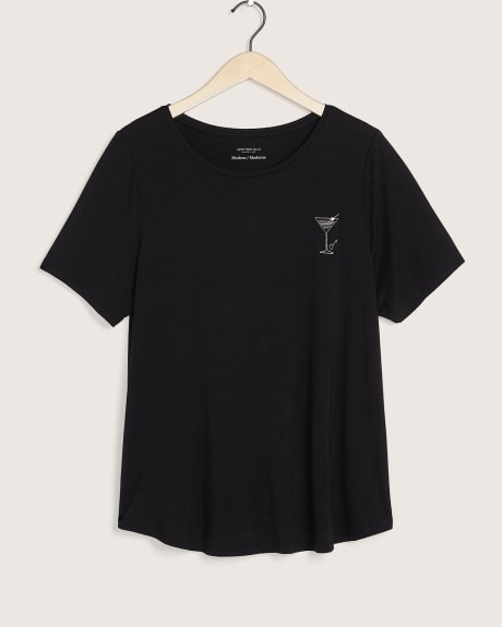 Responsible Printed Crew Neck T-Shirt, Modern-Fit - Addition Elle