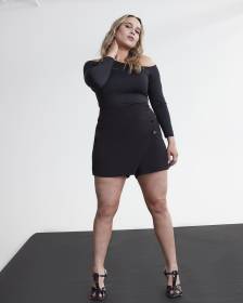 Black Asymmetrical Skort - Addition Elle