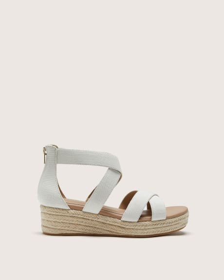 Extra Wide Width, Criss Cross Wedge Sandals
