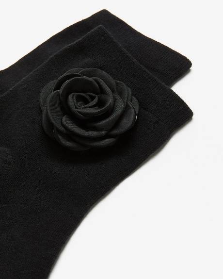 Ankle Socks with Satin Flower