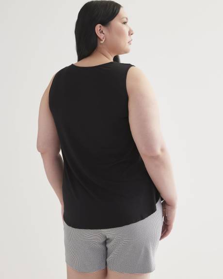 Sleeveless Long Split Neck Blouse