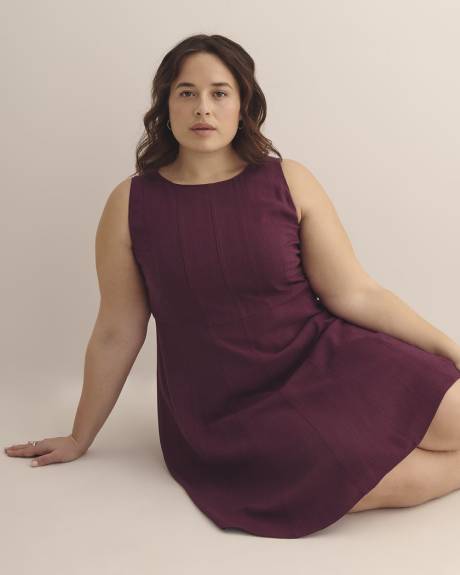 Sleeveless Fit and Flare Dress with Seam Details