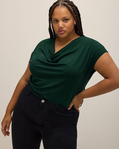 Cowl-Neck Knit Top
