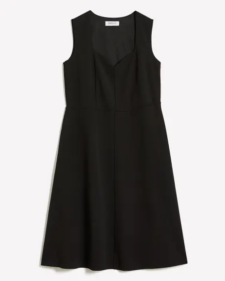 Black Fit-and-Flare Sleeveless Midi Dress - Addition Elle