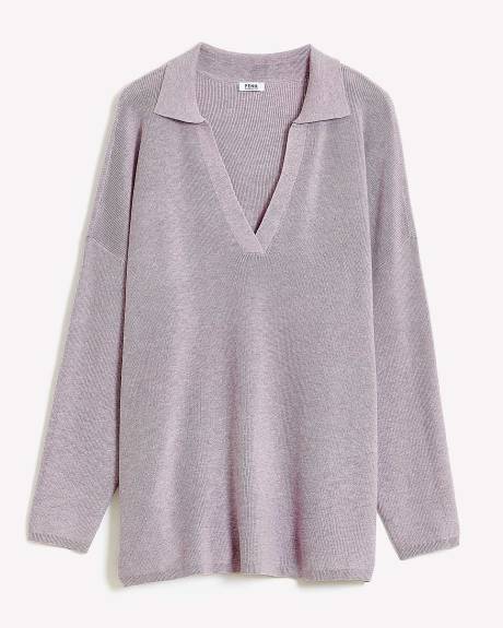 Long-Sleeve Polo Sweater