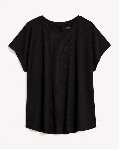 T-shirt côtelé à col rond, coupe moderne - Essentiels PENN.