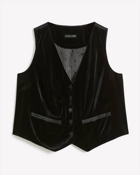 Meredith Shaw x PENN - Black Buttoned Down Velvet Vest