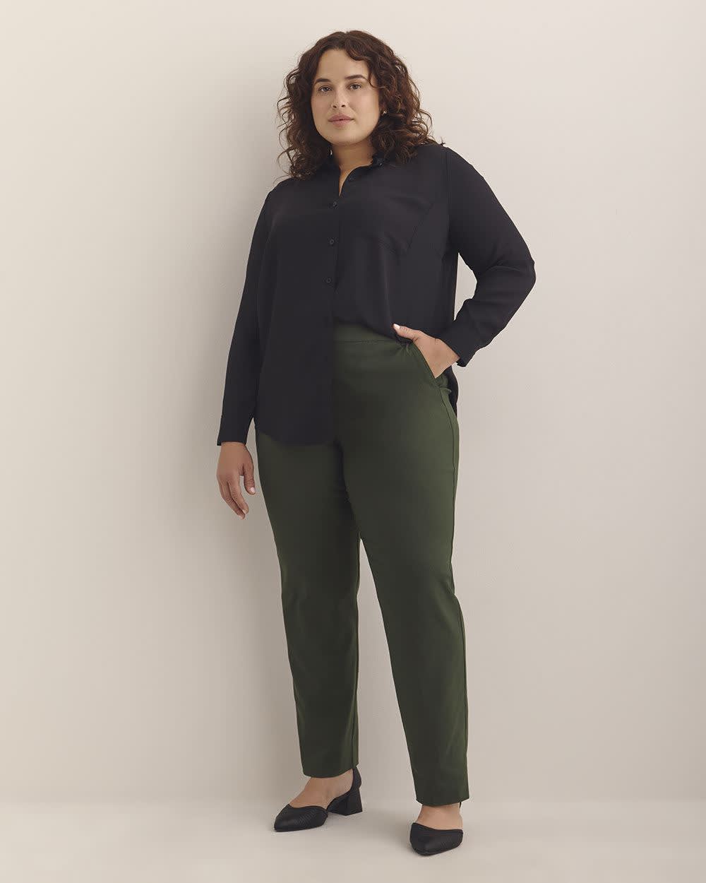 Gray Straight-Leg Savvy Pant