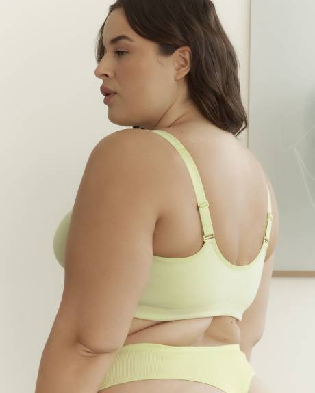 Heather Green Front Closure Wireless Cotton Bra - ti VOGLIO