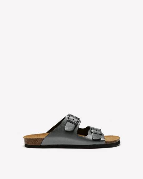 Wide Width, Beta Double Buckle Band Sandal - Plakton