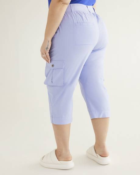 Pantalon capri avec bande de taille côtelée