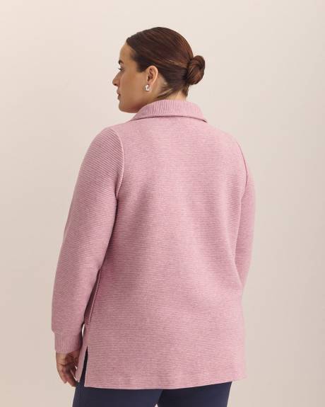 Heather Half-Zip Ottoman Tunic Sweatshirt - Active Zone