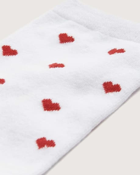 Crew Socks, Red Hearts Print - In Every Story