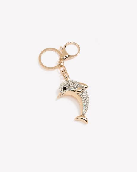 Dolphin Keychain with Rhinestones