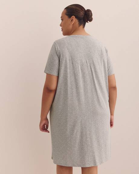 Dotted Heather Knit Short-Sleeve Sleepshirt - ti Voglio