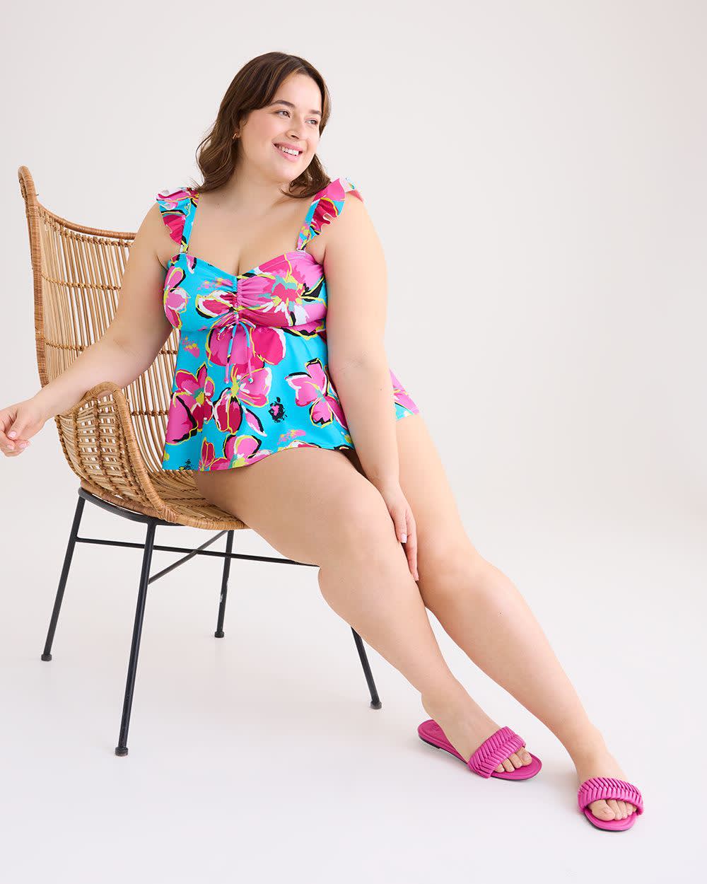Ruffle bandeau tankini top deals